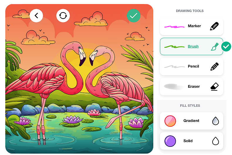 Smart coloring tools for adult coloring pages